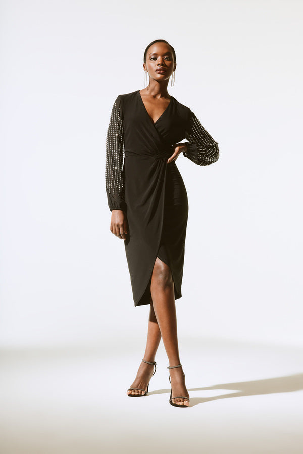 Embellished sleeve dress best sale