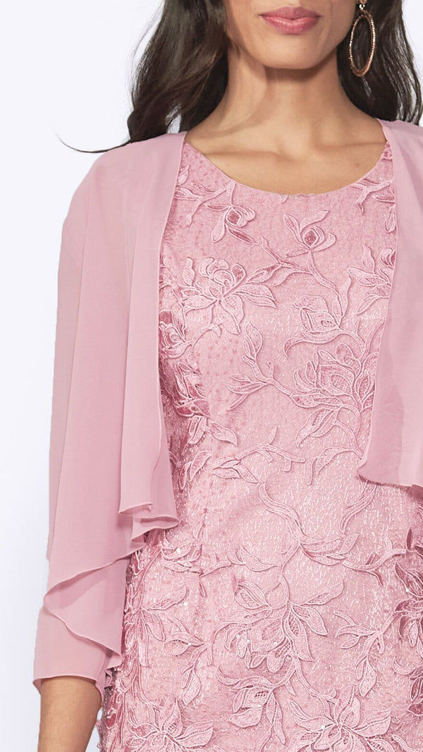 Pink lace outlet dress and jacket