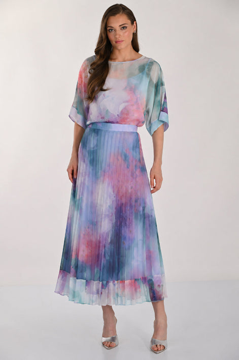 Chiffon Blouse And Matching Skirt Set 818