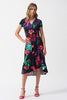 Silky Knit Tropical Print Wrap Dress