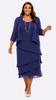 Chiffon Layered Midi Dress and Long Sleeved Jacket 504