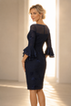 Ruffled Knee Length Bodycon Dress Style 692