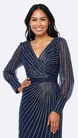 Sequin Long Sleeve Sheath Gown 416