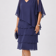 Chiffon Ruffled Layers Dress 1611