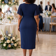 Midi Dress with Cascade Frill Detail 9007