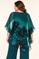 Chiffon Overlay Top With Floral Print 866