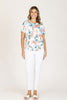 Modal Cotton Floral Printed Top with Short Sleeve