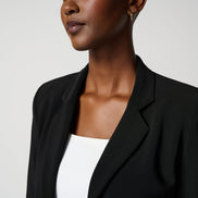 Open Blazer Collar Jacket with Ruched Sleeves 896