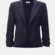 Open Blazer Collar Jacket with Ruched Sleeves 896