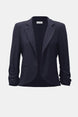 Open Blazer Collar Jacket with Ruched Sleeves 896