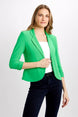 Open Blazer Collar Jacket with Ruched Sleeves 896