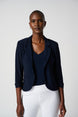 Open Blazer Collar Jacket with Ruched Sleeves 896