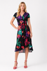 Silky Knit Tropical Print Wrap Dress 1592
