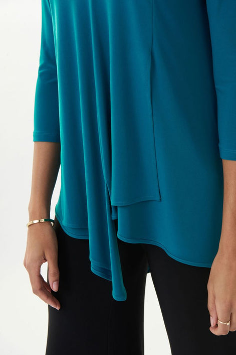 Soft Fit 3/4 Sleeve Asymmetric Tunic