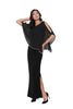 Chiffon Drape Maxi Dress with Mid-Length Split