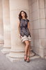Lace Overlay Knee-Length Dress