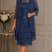 Chiffon Layered Dress and Jacket 489
