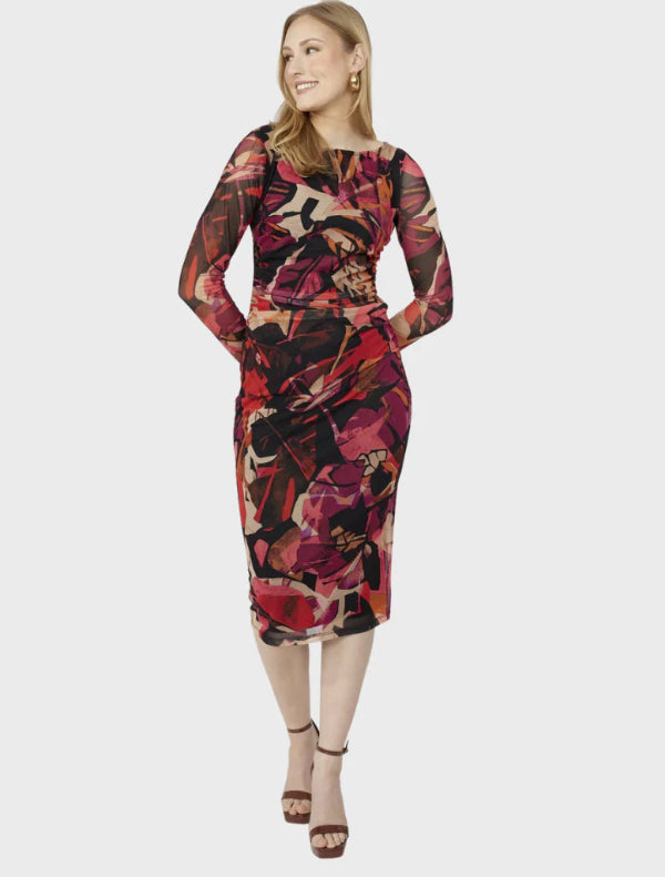 Floral Bodycon Knee Length Dress 662