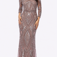 Maxi Art-Deco Sequined Dress - SALE 391