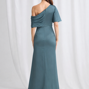 Asymmetric One Shoulder Satin Gown 9005