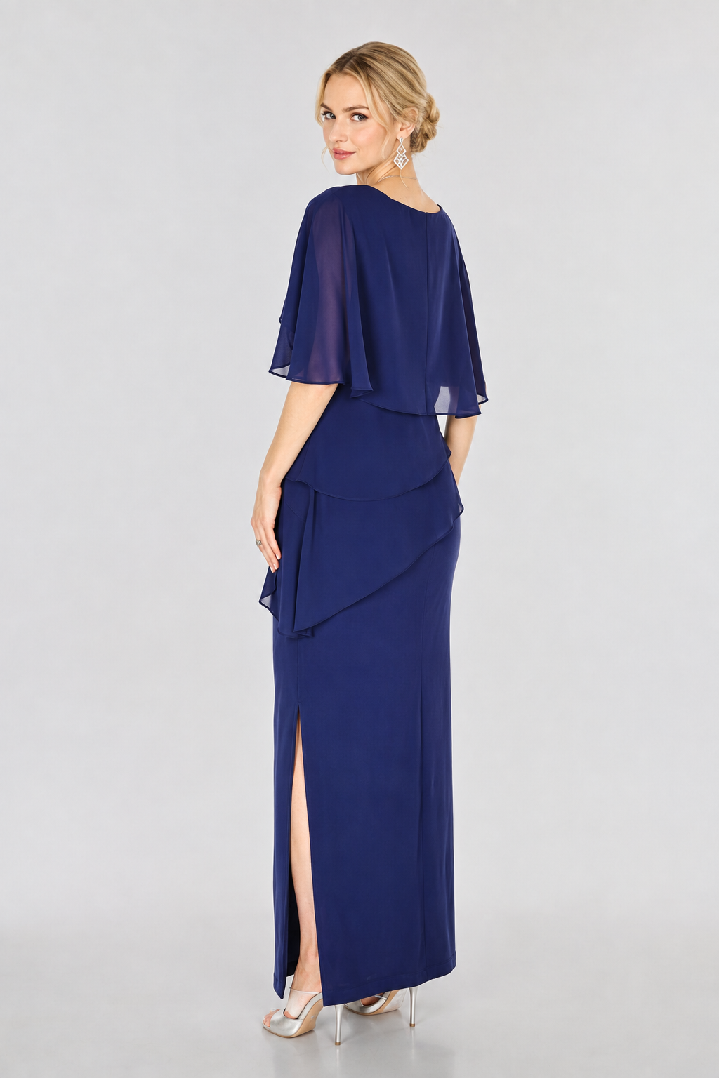 Elegant Layered Chiffon Evening Gown 857