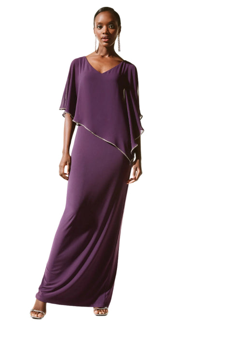 Long Chiffon Cape Gown