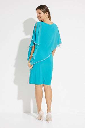 Knee Length Dress with Diamante Trimmed Overlay