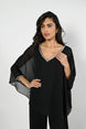 V Neck Diamante Trim Bat Wing Top 858