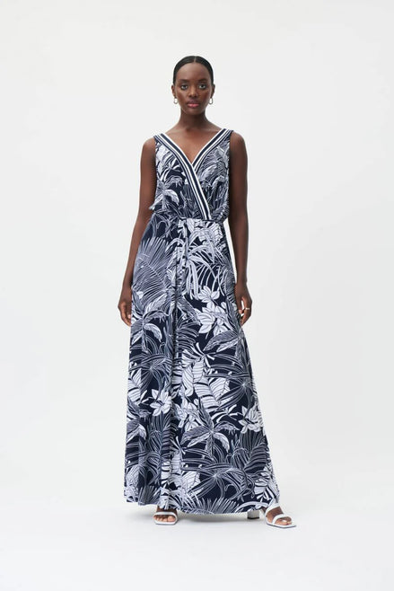 Maxi Floral Print Dress with Flare Silhouette