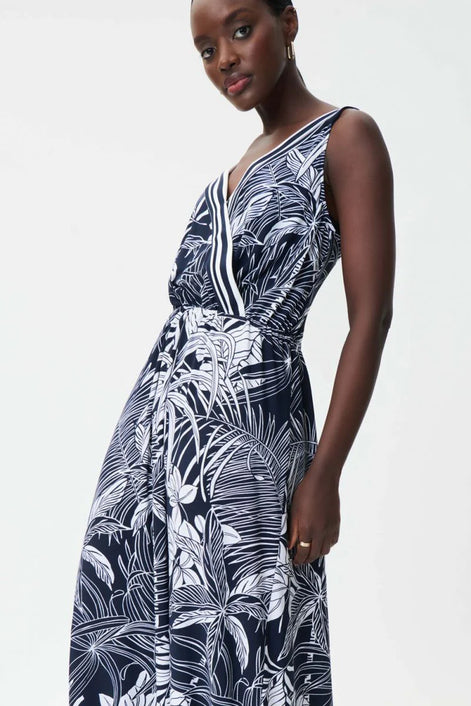 Maxi Floral Print Dress with Flare Silhouette