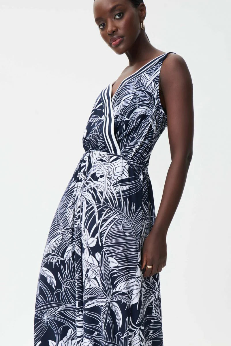 Maxi Floral Print Dress with Flare Silhouette