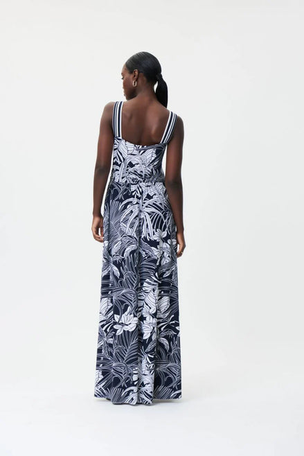 Maxi Floral Print Dress with Flare Silhouette