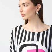 Abstract Print Poncho Top 901