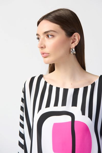 Abstract Print Poncho Top