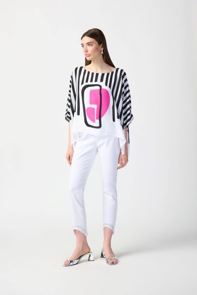 Abstract Print Poncho Top