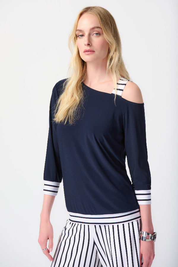 Off the Shoulder Boxy Top with 3/4 Sleeve