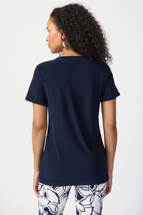 Knot Front Short Sleeve T-Shirt Top