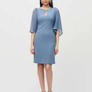 Chiffon Sleeve Keyhole Shift Dress 1547
