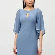 Chiffon Sleeve Keyhole Shift Dress 1547