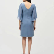 Chiffon Sleeve Keyhole Shift Dress 1547