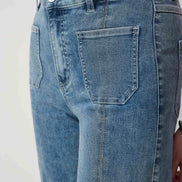 Culotte Jeans With Embellished Front Seam 688