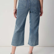 Culotte Jeans With Embellished Front Seam 688