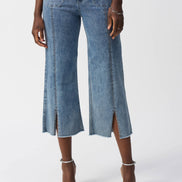 Culotte Jeans With Embellished Front Seam 688