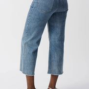 Culotte Jeans With Embellished Front Seam 688