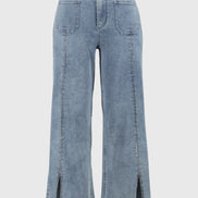 Culotte Jeans With Embellished Front Seam 688