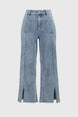 Culotte Jeans With Embellished Front Seam 688