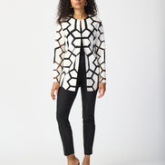 Geometric Pattern Hip-length Jacket 740