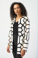Geometric Pattern Hip-length Jacket 740