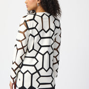 Geometric Pattern Hip-length Jacket 740
