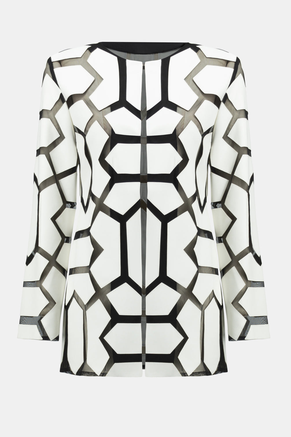 Geometric Pattern Hip-length Jacket 740